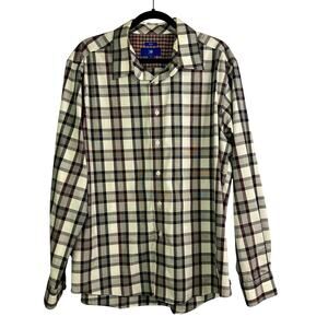 Egara Mens Multicolor Long Sleeve Button Down Plaid Shirt Size Xl